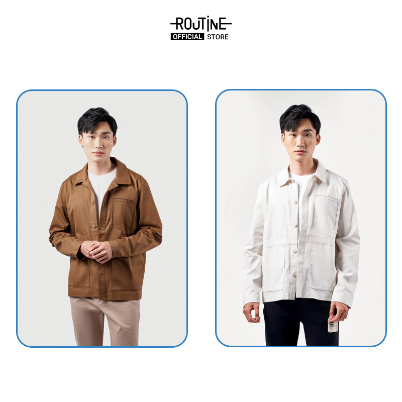 Áo Khoác Nam Tay Dài Trơn Túi Oversize Form Regular - Routine 10F22JAC008