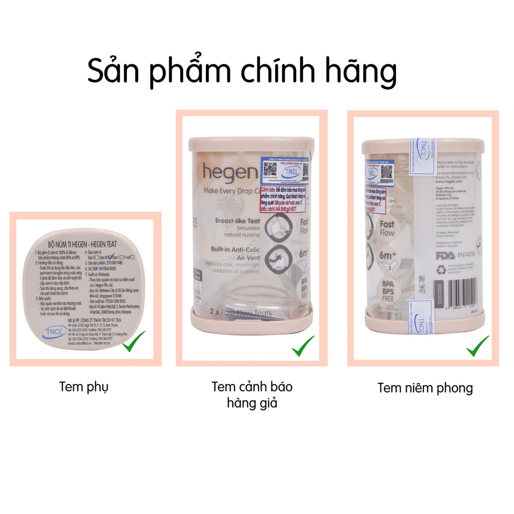 Núm ti Hegen (số 0/1/ 2/ 3/ Y) - Chính hãng