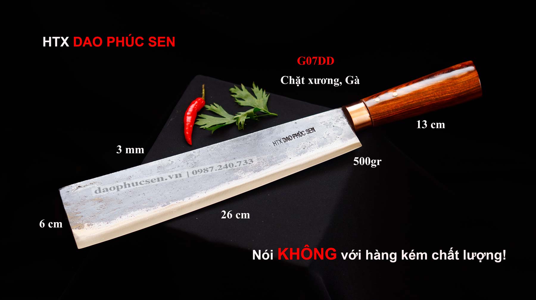 Dao dao tông chặt gà nhíp xe G07DD