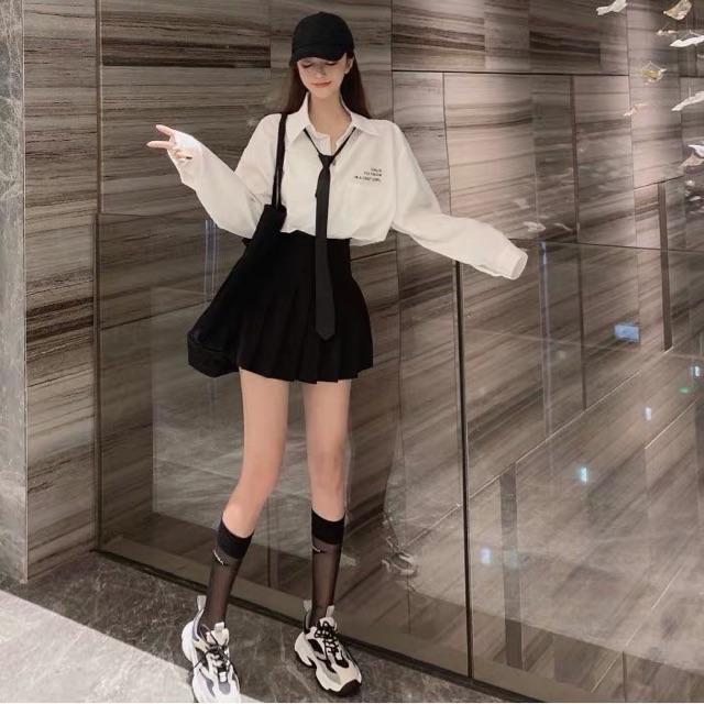 Áo sơ mi túi GIRL +cavat H&Đ