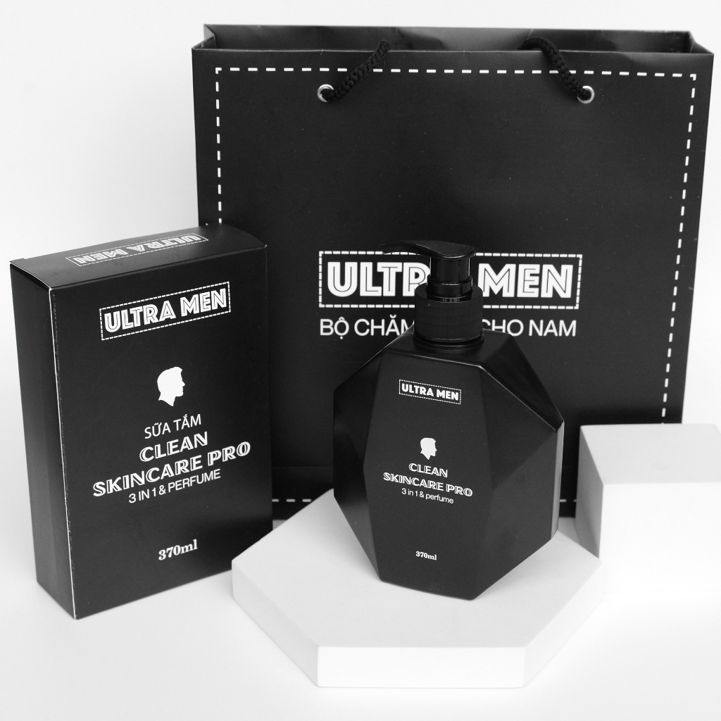 Sữa tắm nam + dầu gội nam + Lăn khử mùi nam [tặng 20ml nước hoa] ,Set Quà tặng cho nam giới ultra men cao cấp