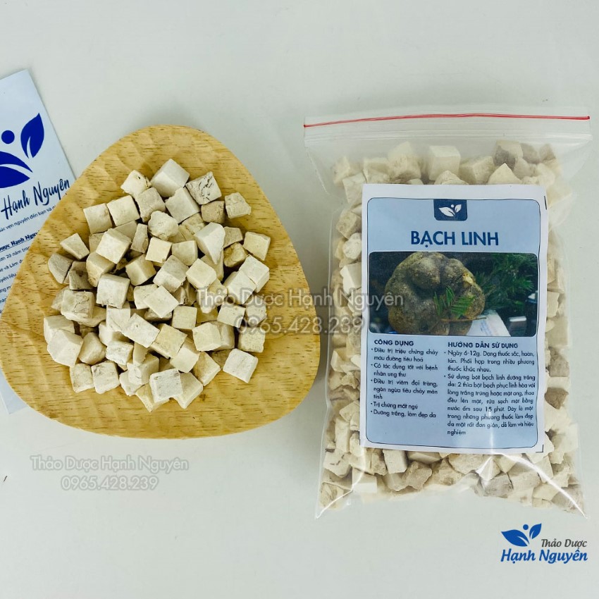 Bạch linh 100g, bạch phục linh trắng da, cải thiện nám, tàn nhang, tăng cường sức khỏe - Thảo Dược Hạnh Nguyên