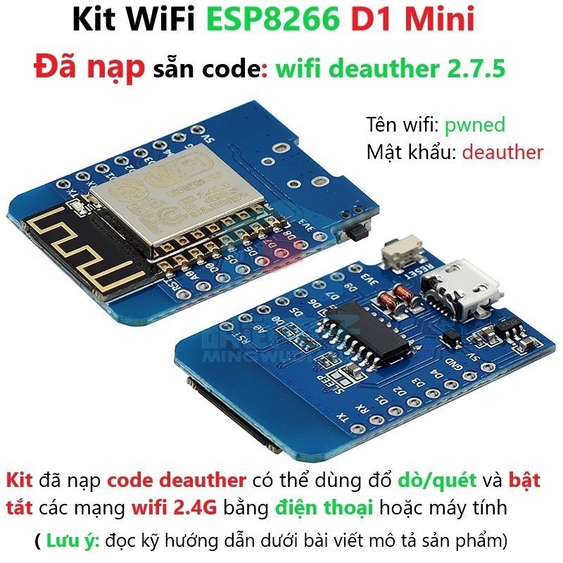 Mạch thu phát wifi esp8266 wemos d1 mini - có kèm bộ jump cắm, bộ phá sóng wifi