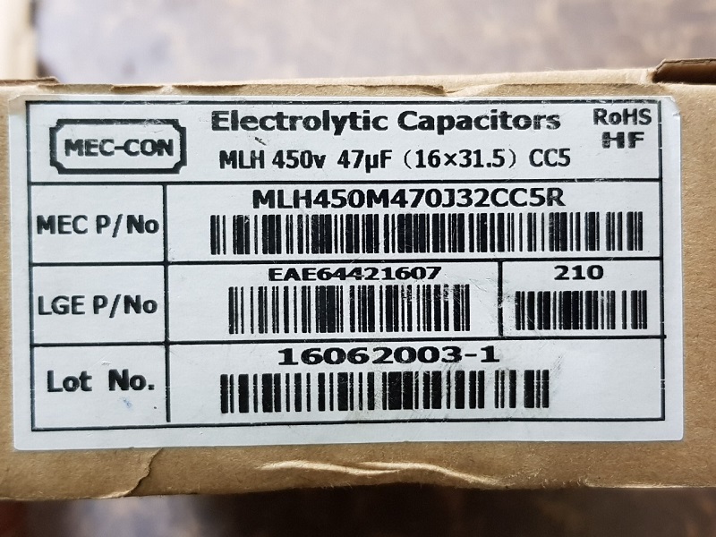 [Combo 5 chiếc] Tụ hóa 47uF 450V MEC-CON 16×31.5mm