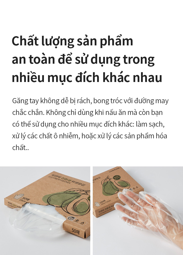 Hộp 500 Chiếc Găng Tay Nilon Dùng 1 Lần Lock&Lock LWP800