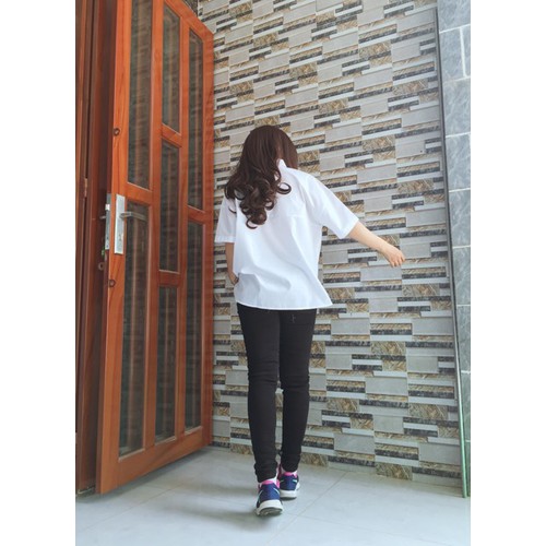 Áo sơ mi oversize tay ngắn