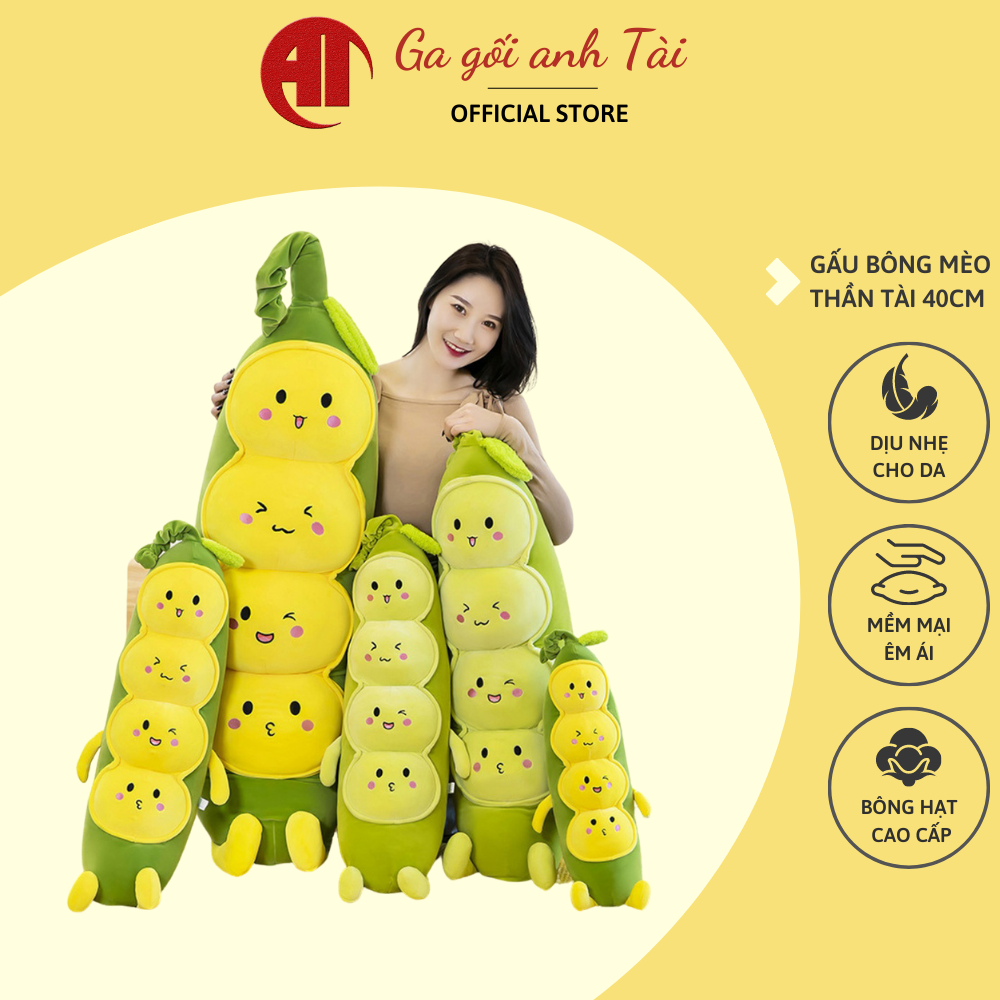 Gối ôm hình sâu đậu , thú nhồi bông sâu đậu , gấu bông cho bé hình chú sâu gấu bông, thú nhồi bông hình sâu đậu