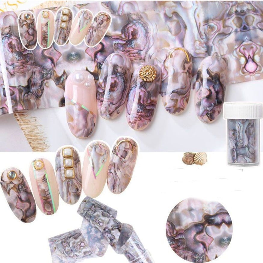 Foil hologram vân đá dán móng nghệ thuật