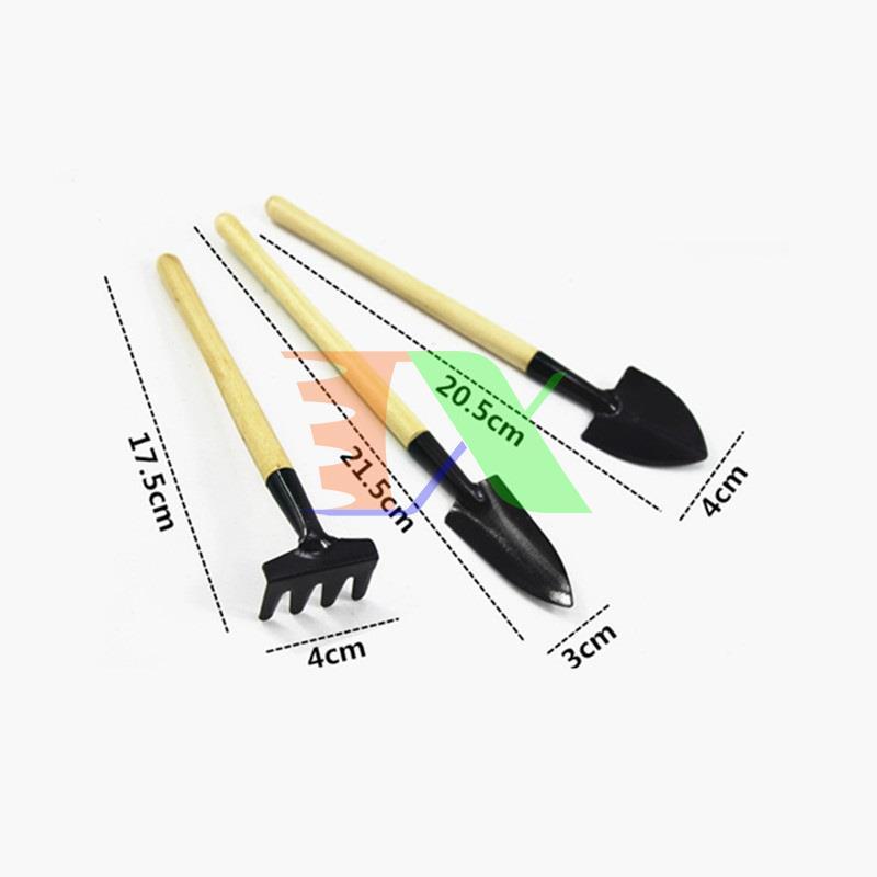 Combo 10 Bộ dụng cụ làm vườn 3 món (cán gỗ), Tổng 30 món