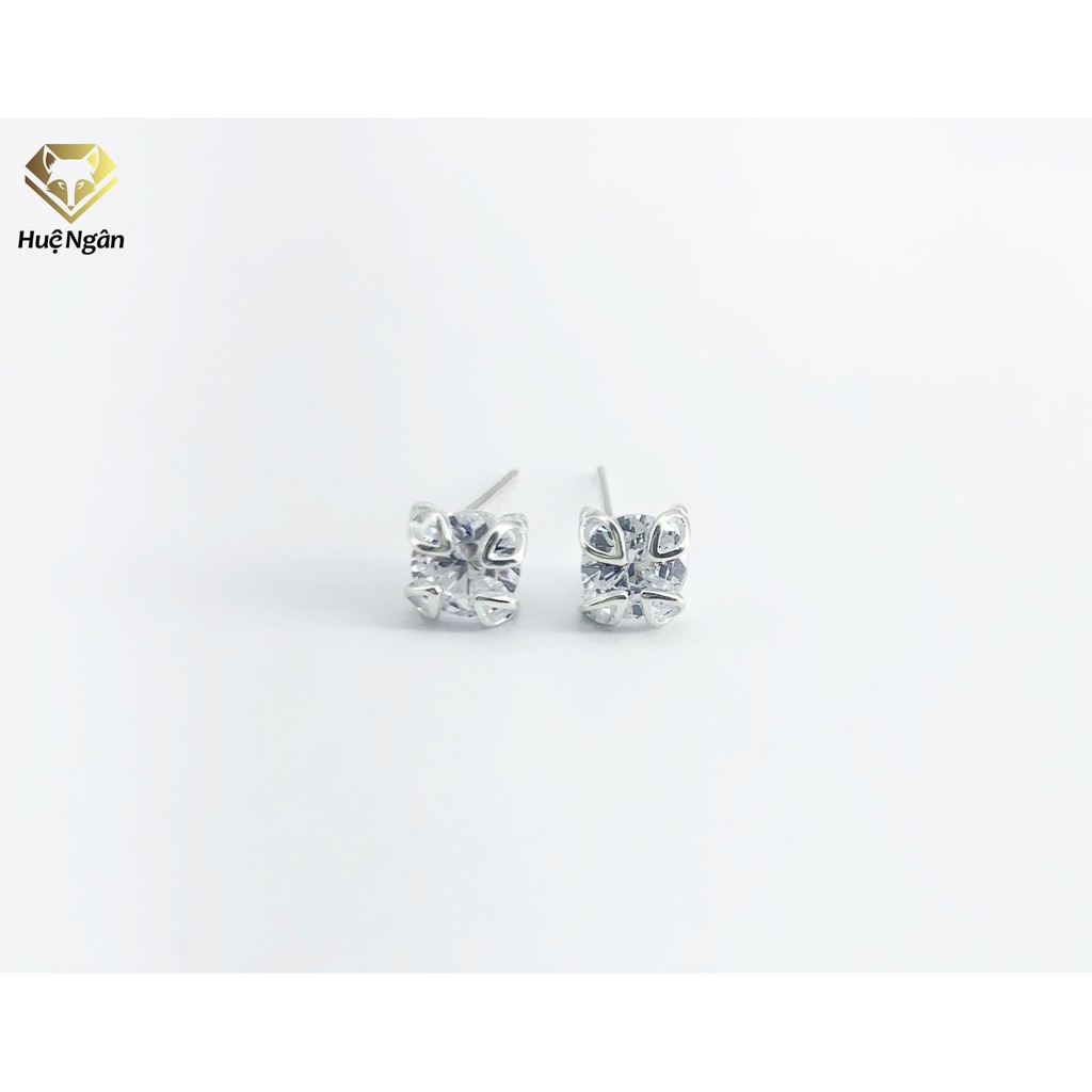 Bông tai bạc ý 925 bạc xinh huệ ngân -nụ đá ycxr130