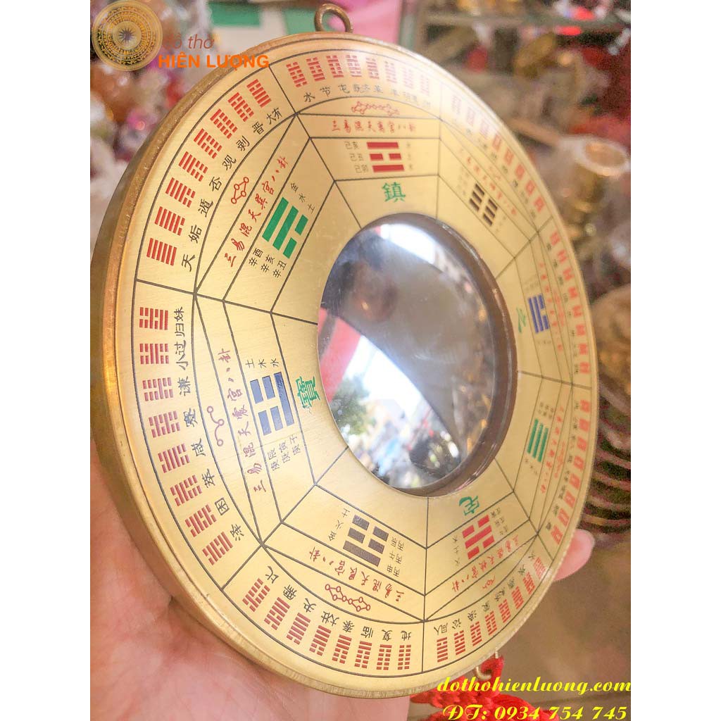 Gương Bát Quái Bằng Đồng Phong Thủy Có Mặt Kính Ở Giữa Đường Kính 13cm, 17cm, 20cm