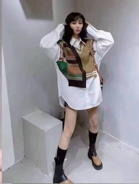 Áo sơ mi pha len thổ cẩm oversize cá tính