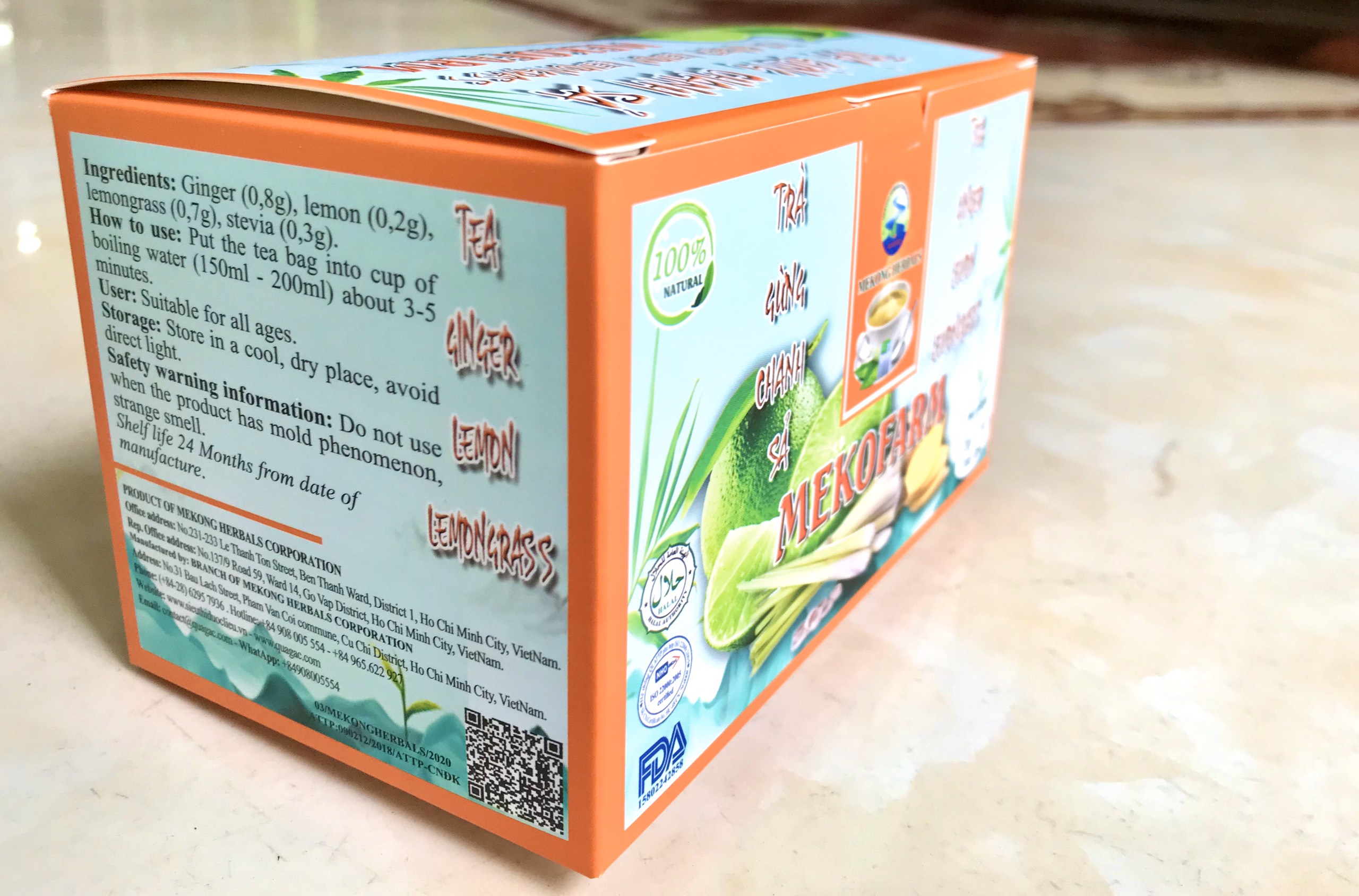 [HCM]TRÀ GỪNG CHANH SẢ (1 hộp 20 túi lọc)