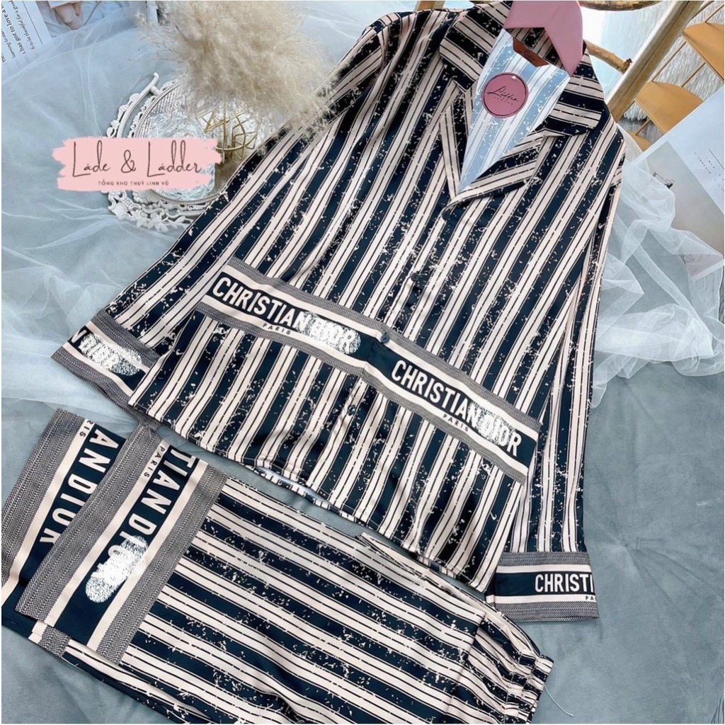 Đồ Ngủ, Đồ Bộ Nữ phong cách quảng châu Lụa Xước - Pyjama Nữ Freesize