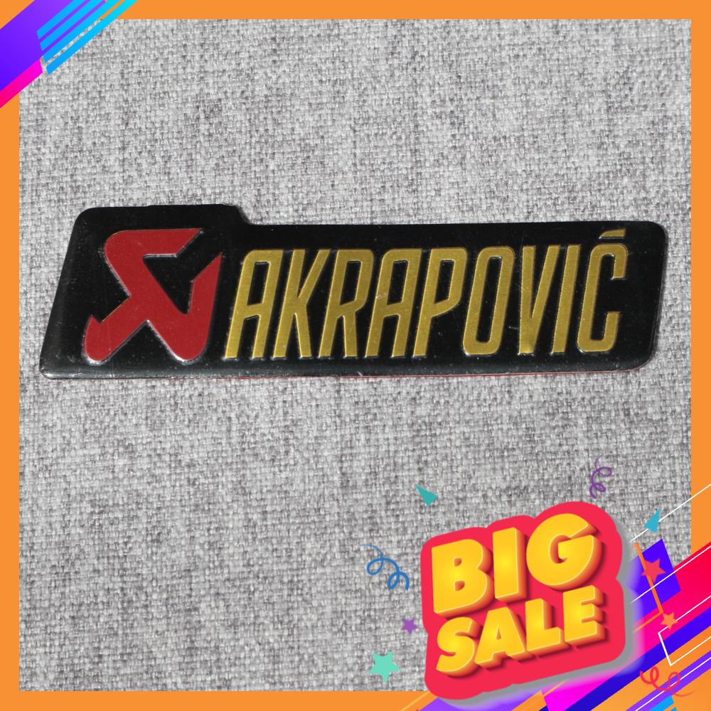 TEM NHÔM DÁN PÔ XE, GẤP XE LOGO AKRAPOVIC ( NHỎ ) KEO 3M DÍNH NHƯ KEO DÍNH CHUỘT MẪU MỚI