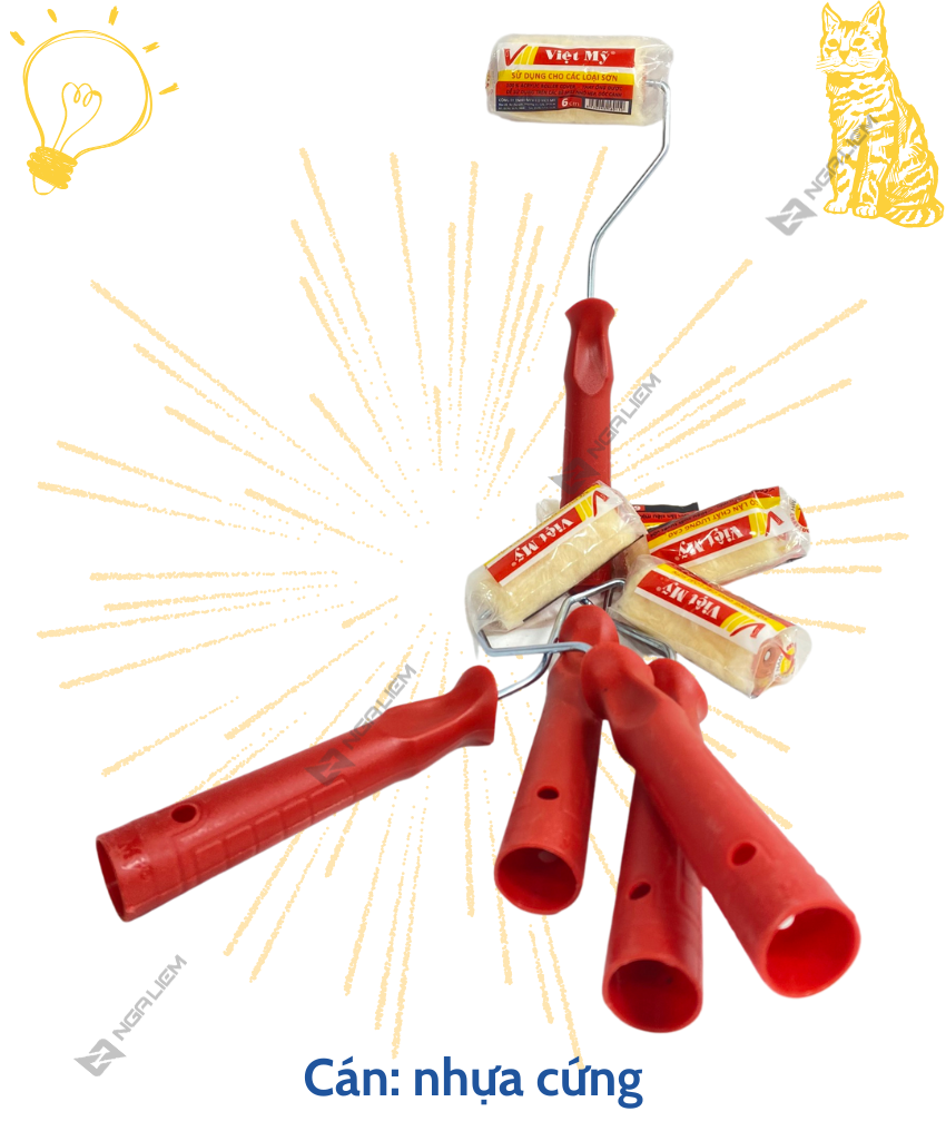 Lăn Sơn Nhựa Việt Mỹ (Lăn sơn chỉ 6cm; 10cm; Lăn sơn 11cm – 15cm – 21cm – 23cm)