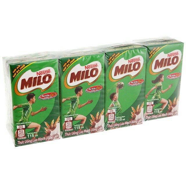 Lốc 4 hộp sữa milo to 180ml