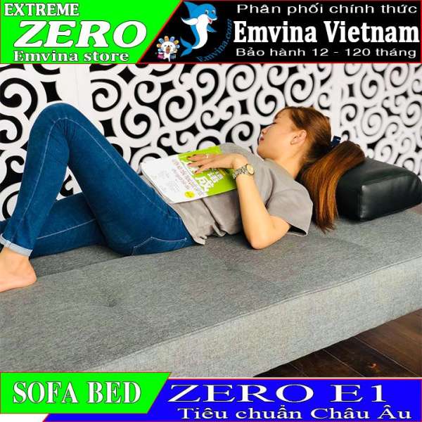SOFA BED, SOFA GIƯỜNG NẰM ZERO EMHOME tiêu chuẩn xuất khẩu CHÂU ÂU, Gỗ thông ôn đới MỸ vải Malaysia