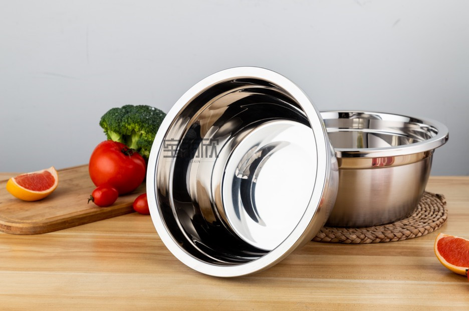 [THAU 26CM] Thau Inox Đáy Sâu Trộn Bột, Trộn Salad, Rửa Rau Củ Cao Cấp Loại Dày Tiêu Chuẩn Nhà Hàng