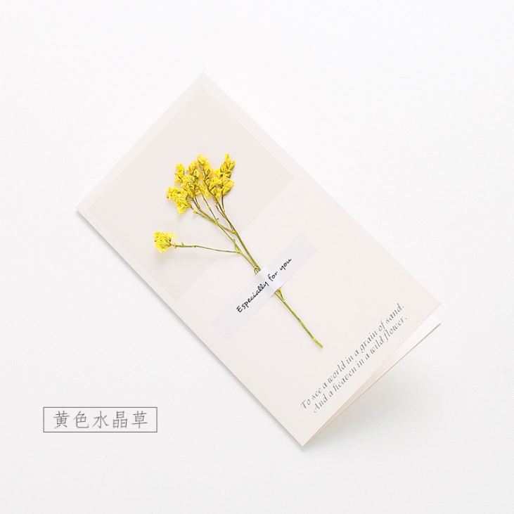 Thiệp Chúc Mừng Sinh Nhật / Lễ Hội / Giáng Sinh Đính Hoa Khô Kiểu Vintage Hàn Quốc H137