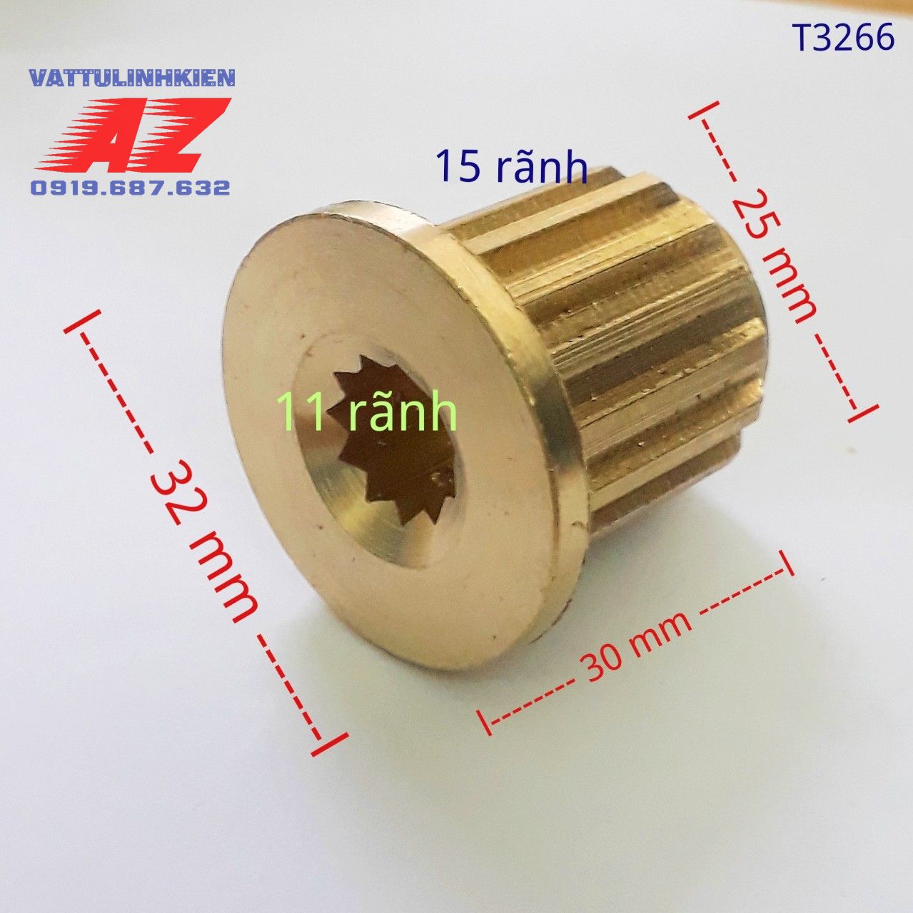 Ốc Cavia đồng thau mâm máy giặt 11 răng