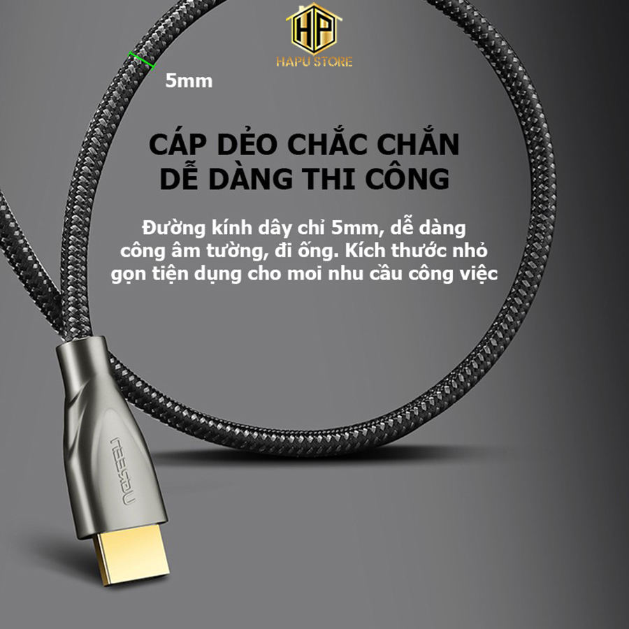 Cáp HDMI 2.0 sợi Carbon Ugreen 50108 dài 2M cao cấp - Hapugroup
