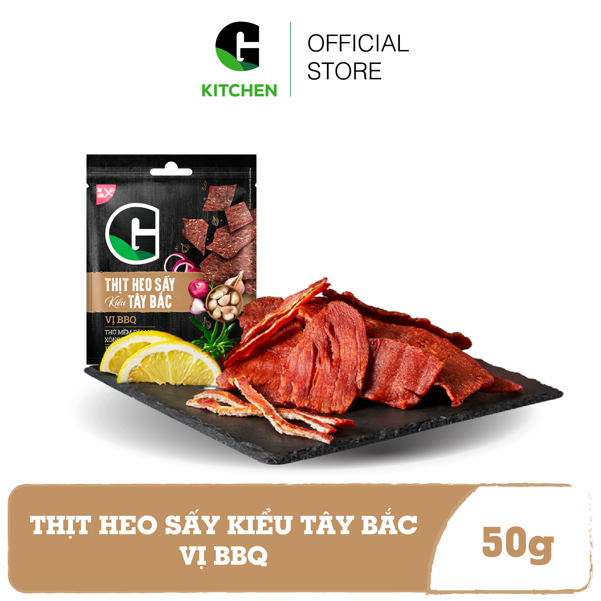 [Giao nội thành HCM] Thịt Heo Sấy Kiểu Tây Bắc Vị BBQ G Kitchen 25g