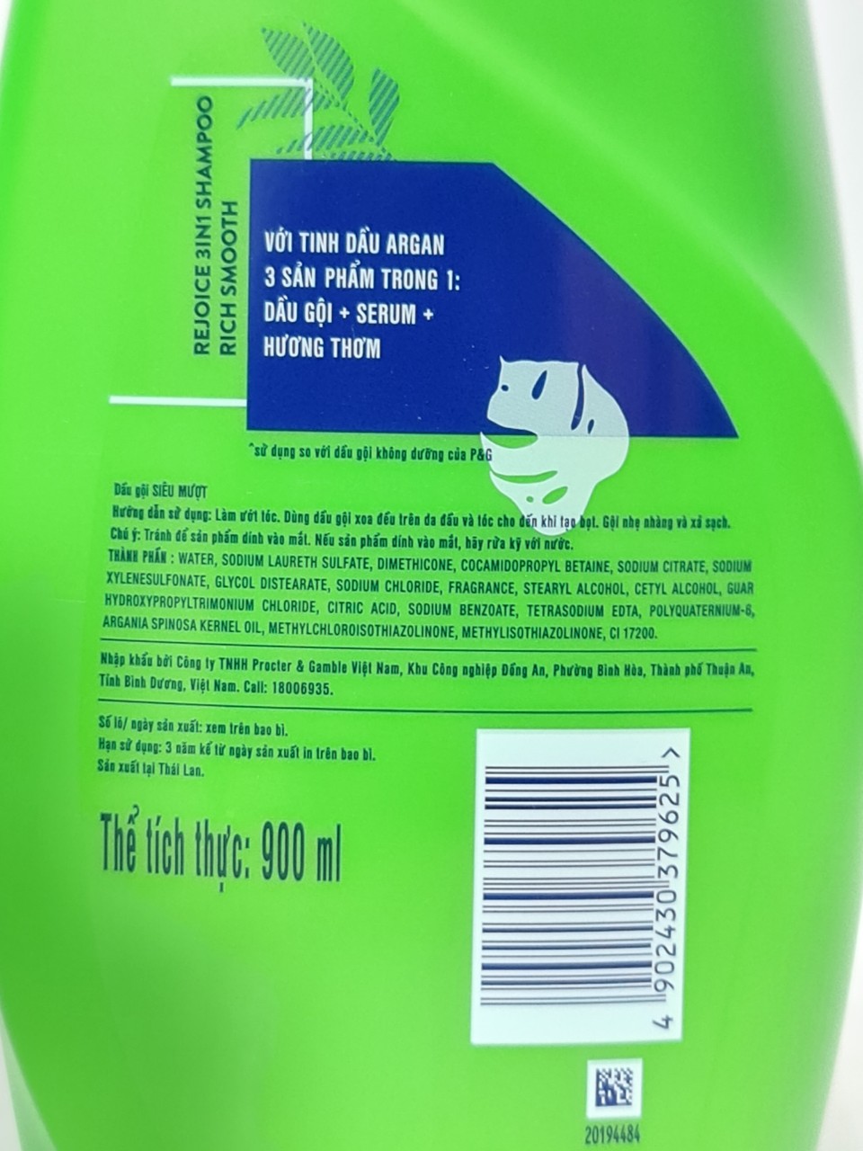 Dầu Gội REJOICE Siêu Mượt 900ml