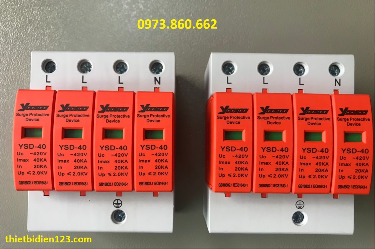 ( CAM KẾT CHÍNH HÃNG) Chống sét AC 2P 40KA, 4P 40KA
