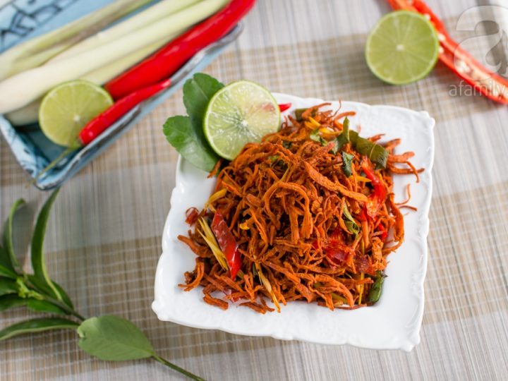 [Đồ Ăn Vặt] Khô Bò Sợi Dài Lá Chanh - Mềm Thơm Đâm Vị
