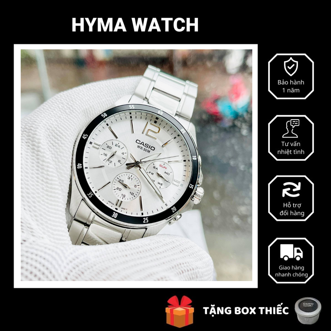 Đồng hồ Nam Casio MTP-1374D-7A chống nước 5ATM Size 42mm Bảo hành 1 năm Hyma watch