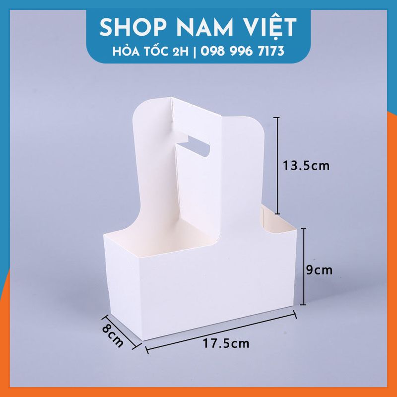 Túi Giấy Kraft 2 Ngăn Đựng Ly Nước và Hoa