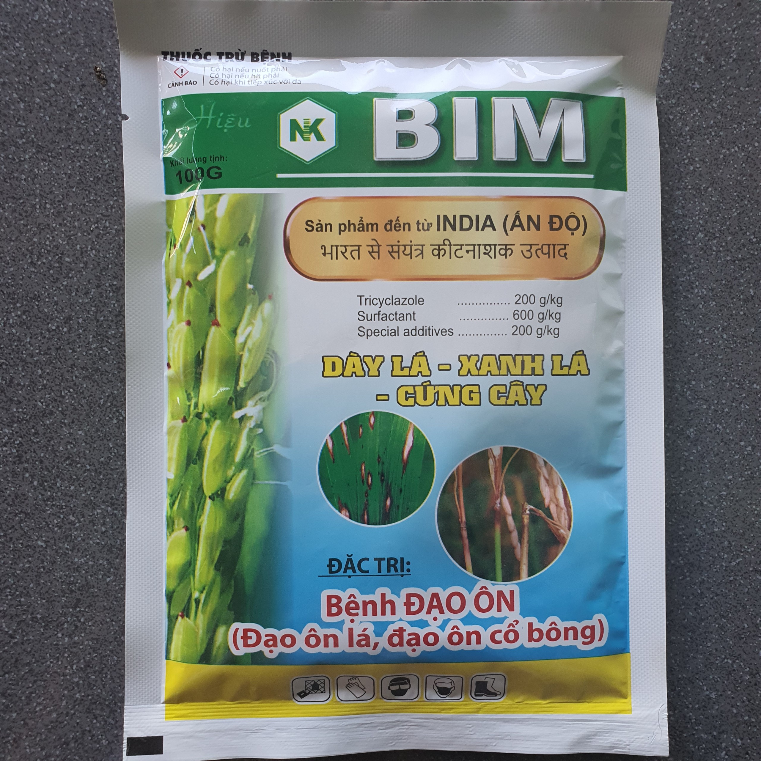 Thuốc trừ đạo ôn lá, đạo ôn cổ bông trên lúa BimSon 100gr