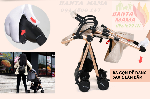 Xe đẩy Belecoo A8 2 chiều 3 tư thế, xe đẩy em bé