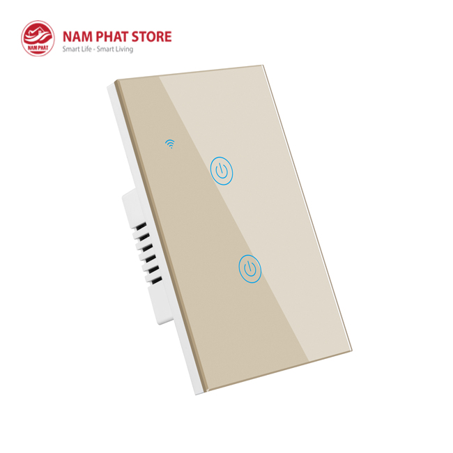 Công tắc 2 nút thông minh Wifi chữ nhật TUYA SMART