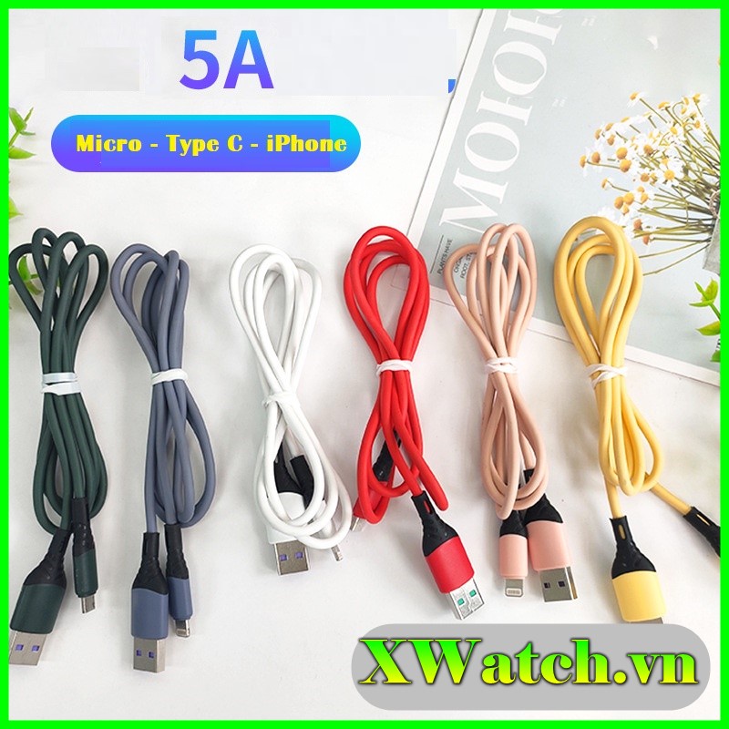 Dây Cáp Sạc Nhanh Micro Usb Micro Lightning Type C Dành Cho Iphone Samsung Realme Xiaomi (0,25M / 1M / 2M)