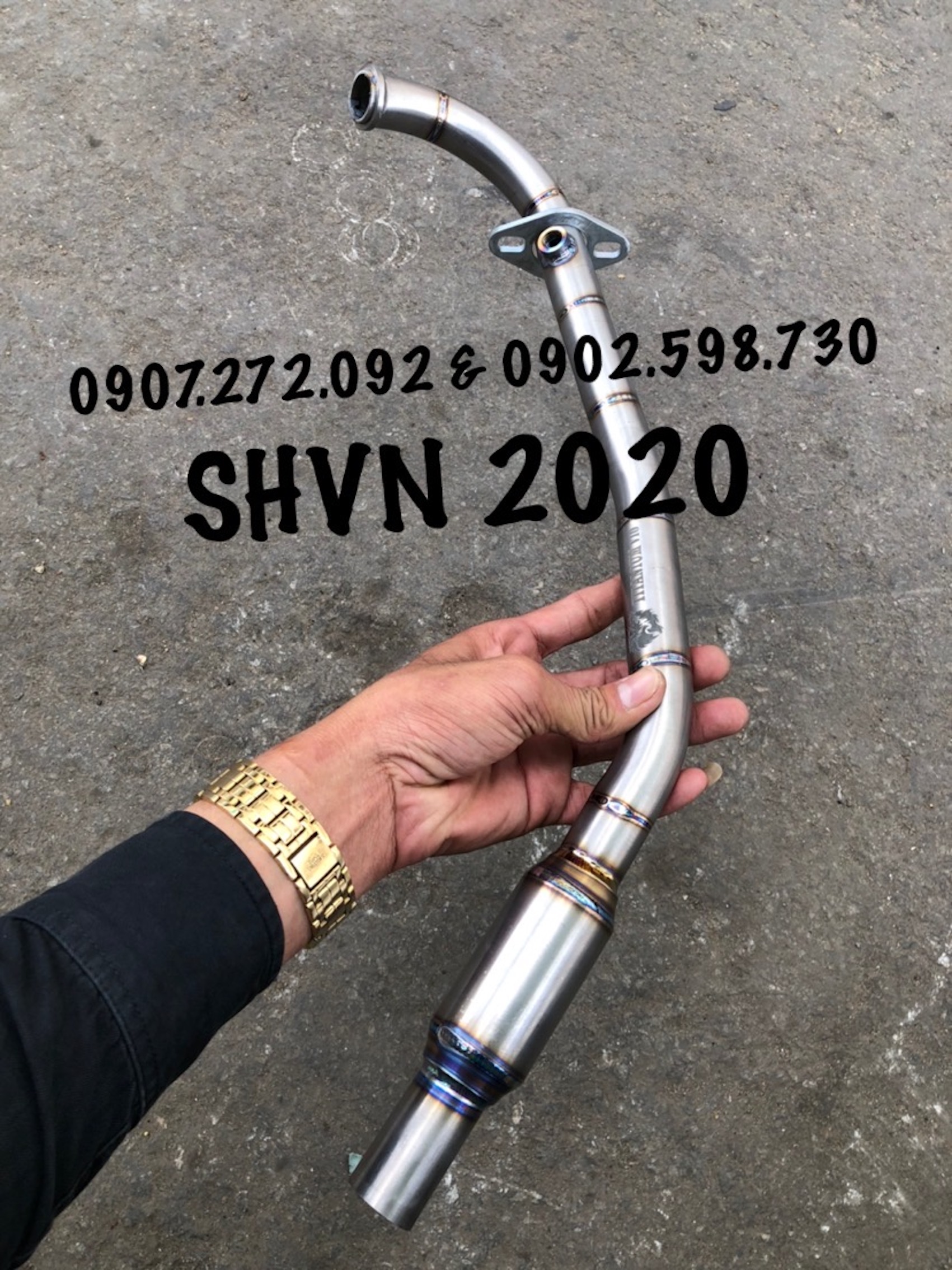 [HCM]cổ pô titan zin gắn lon 4road & DranTurismo cho SHVN 2020 / SH mode 2021