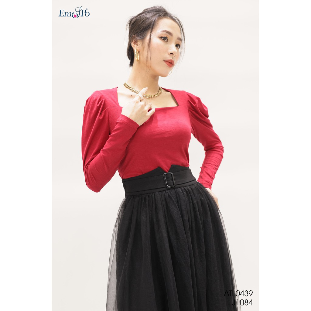 Áo thun cổ vuông, tay bồng emspo atl0439