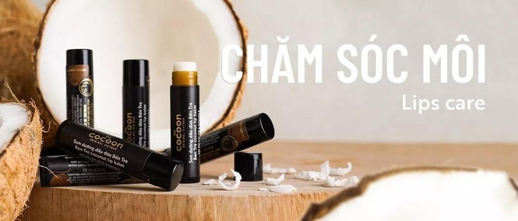 Son dưỡng môi,son cấp ẩm Cocoon từ dầu dừa bến tre giảm thâm nứt nẻ môi - Gia Tuệ House