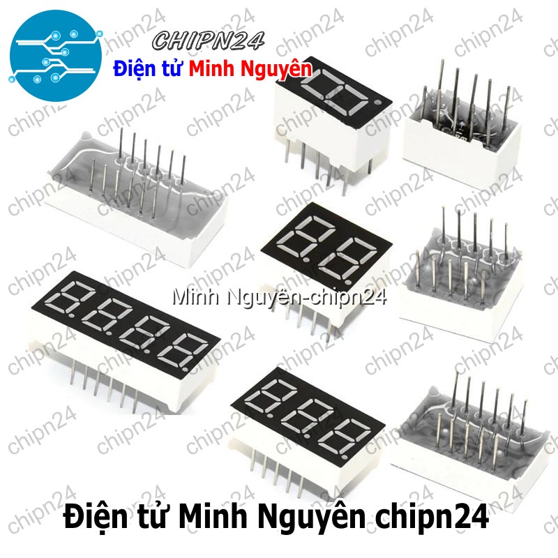 Led 7 Đoạn 0.36 inch Sáng Đỏ (1/2/3/4 Số Âm/Dương chung)- [Chọn Loại] - HHH.00199