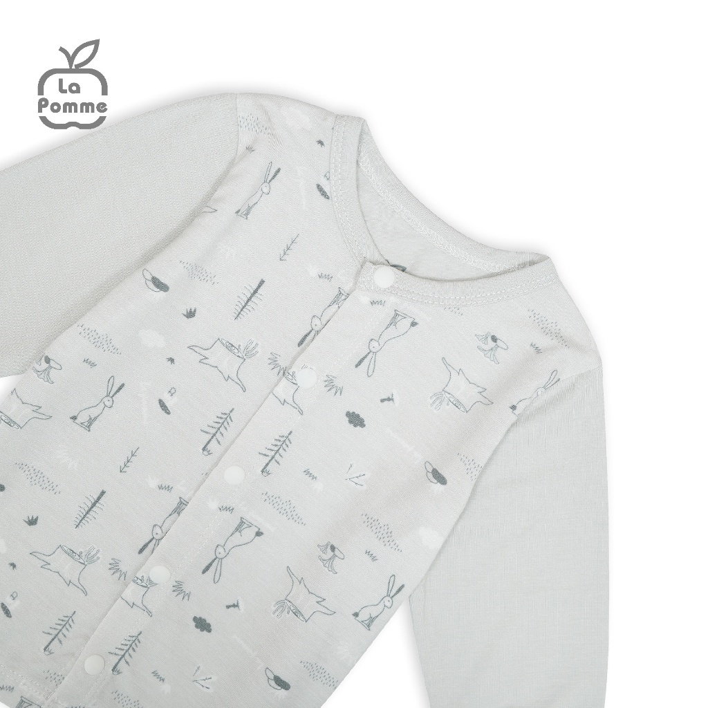 Bộ dài tay La Pomme cúc giữa Petit