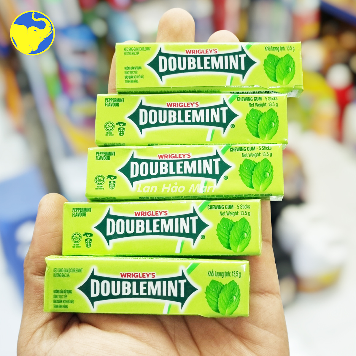 [COMBO 5 CÂY] Kẹo Sing Gum Doublemint Bạc Hà Wrigley's 13,5g