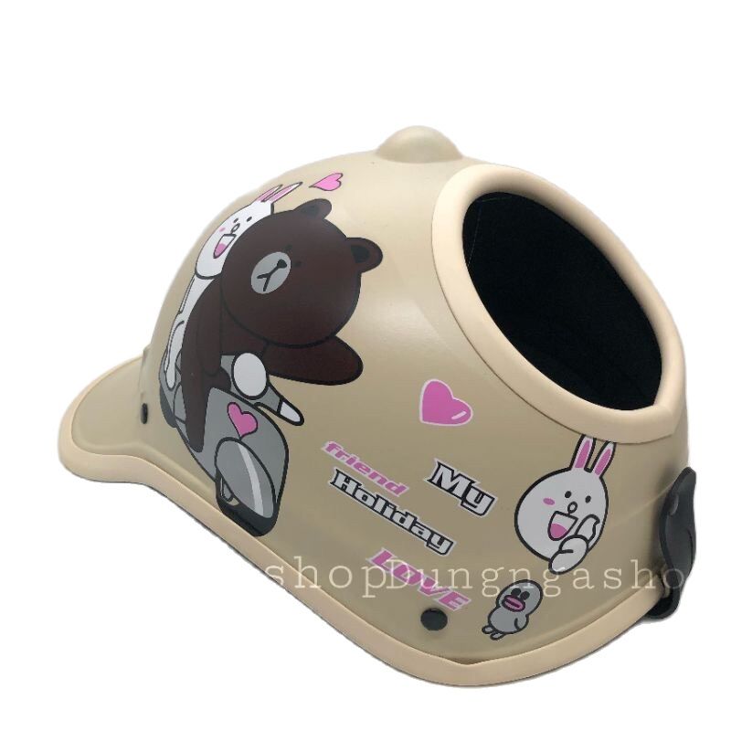 Helmet with Cut-Out Top and Hair Tie at the Back for Women