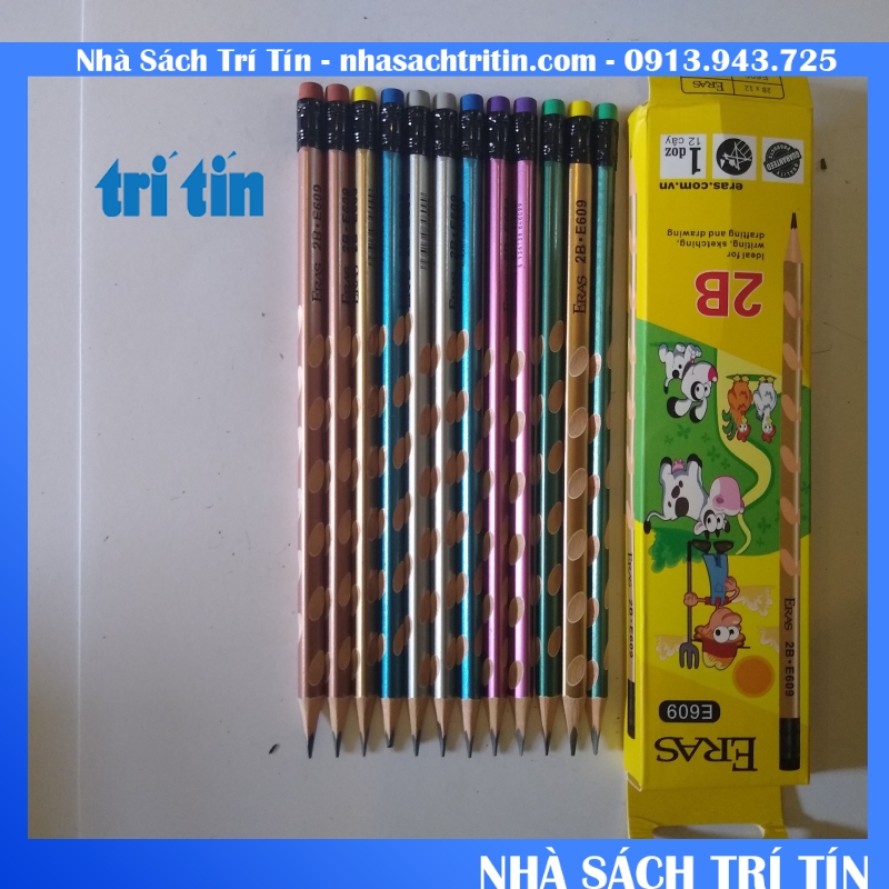 Bút chì ERAS E 609 2B có gôm có định vị