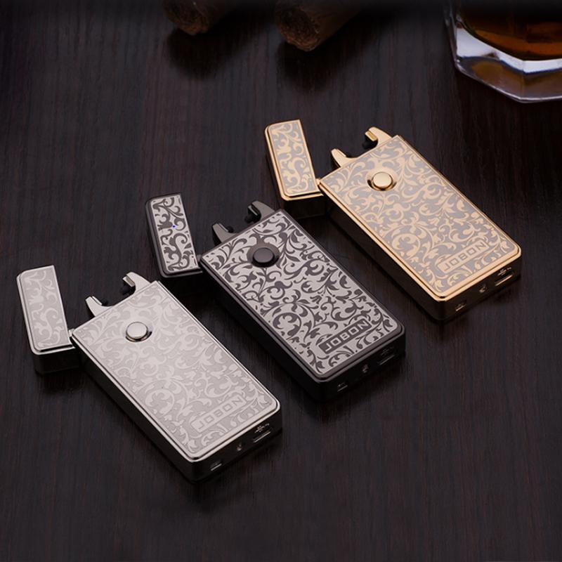 Bật Lửa Hoa Văn Sạc USB Jobon 308 (Vàng)..