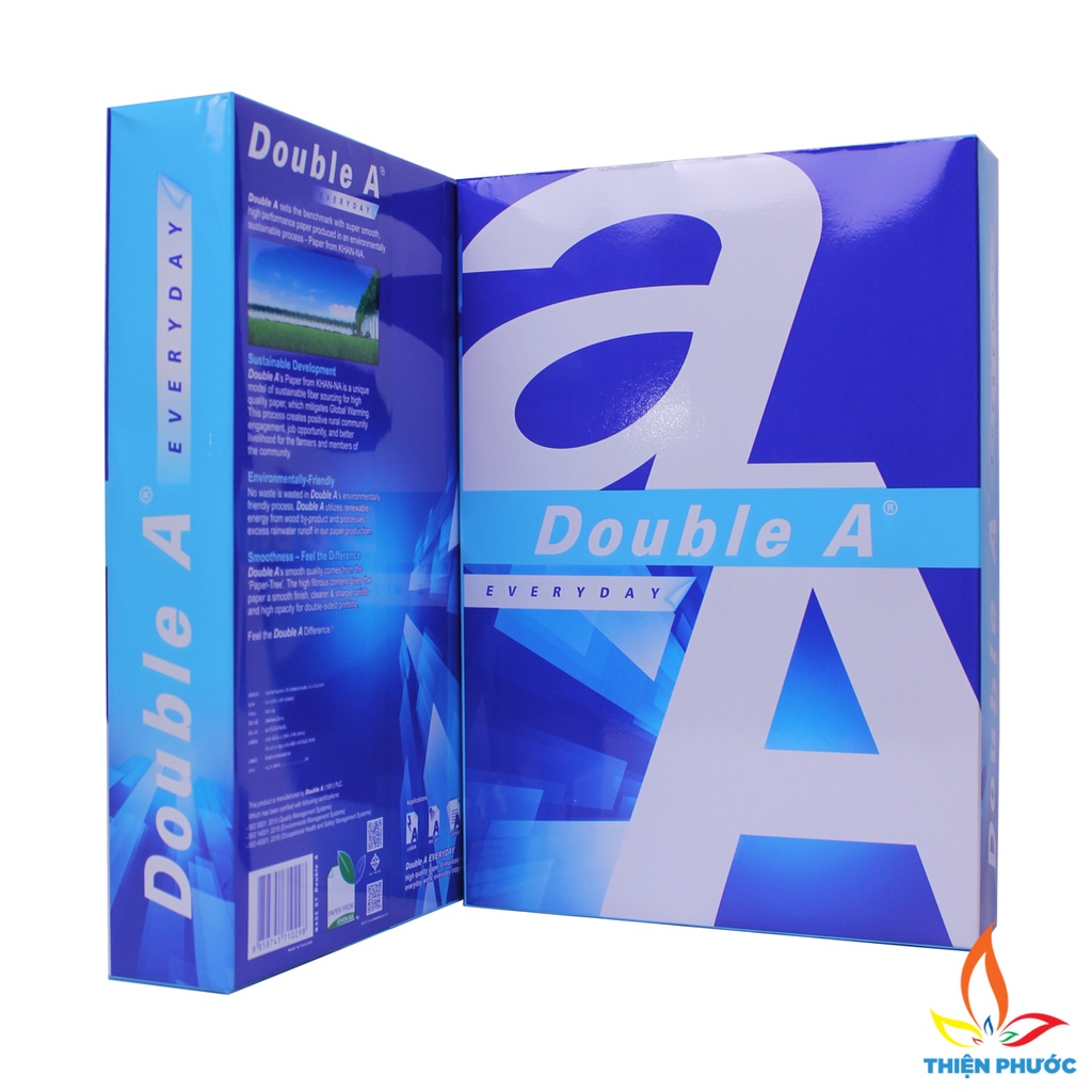 Giấy A4 Double A 80gsm dày 500 tờ THIỆN PHƯỚC