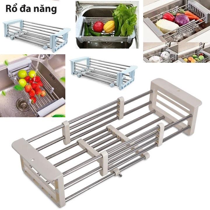 Kệ inox gác bồn rửa chén co giãn ( inox 100%) cao cấp