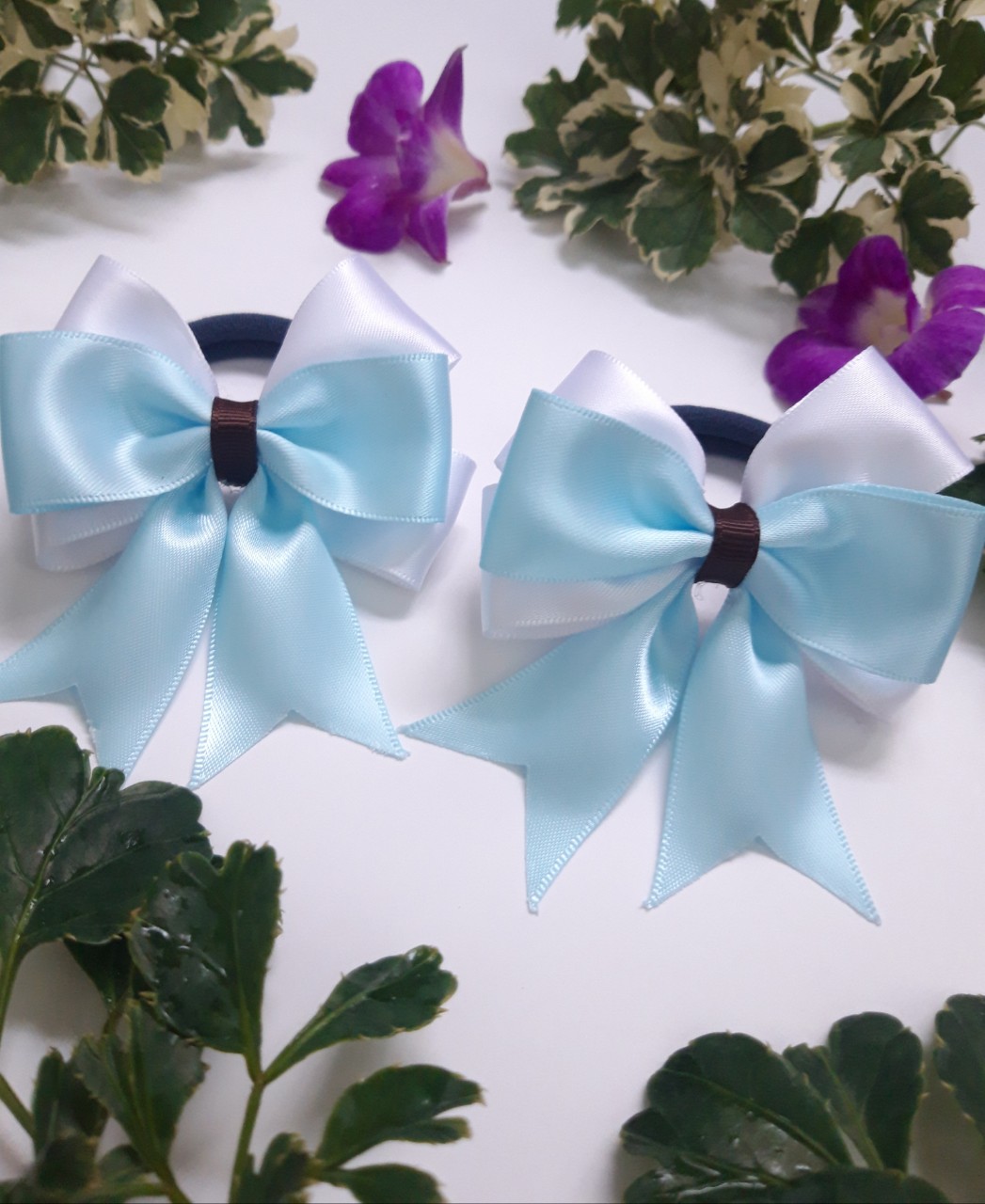 Set 2 cái kẹp/ cột tóc cho Bé ( Hình thật, kẹp lụa sating cao cấp)