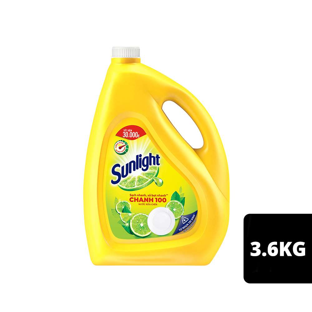 Nước Rửa Chén Sunlight Hương Chanh 3,6Kg