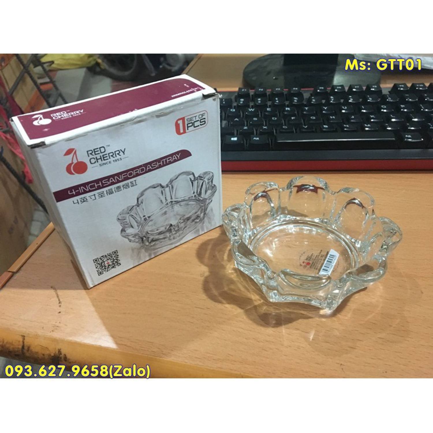 Gạt tàn thủy tinh xịn 12cm tròn - vuông